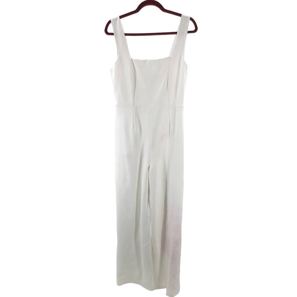 LULU'S M Enticing Endeavors White Square Neck Straight Leg Jumpsuit B84 - Picture 3 of 10